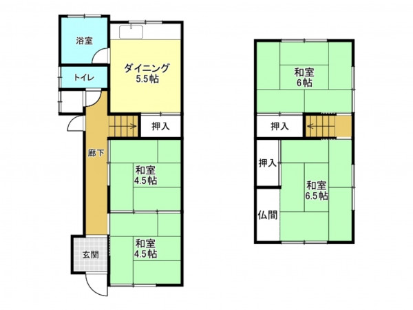 加古川市野口町二屋、中古一戸建ての間取り画像です