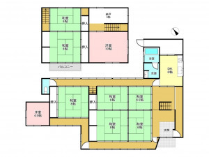 加古川市志方町志方町、中古一戸建ての間取り画像です
