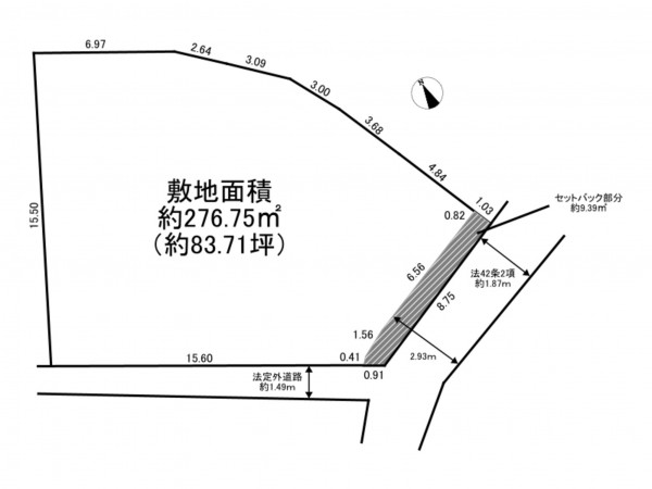 加古川市野口町長砂、土地の間取り画像です