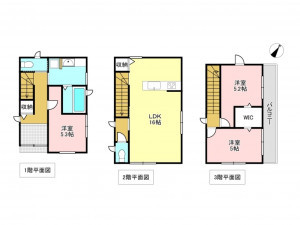 加古川市加古川町美乃利、新築一戸建ての間取り画像です