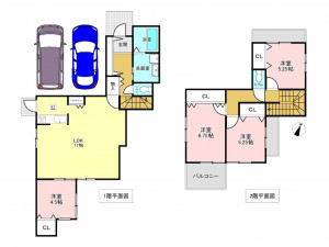 加古川市平岡町高畑、中古一戸建ての間取り画像です