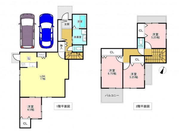 加古川市平岡町高畑、中古一戸建ての間取り画像です
