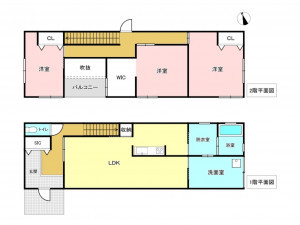 加古川市尾上町養田、中古一戸建ての間取り画像です
