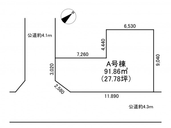 加古川市加古川町中津、土地の間取り画像です