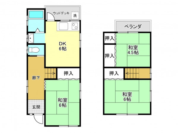 加古川市加古川町河原、中古一戸建ての間取り画像です
