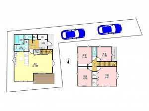 加古川市平岡町高畑、新築一戸建ての間取り画像です