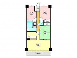 加古川市平岡町新在家、マンションの間取り画像です