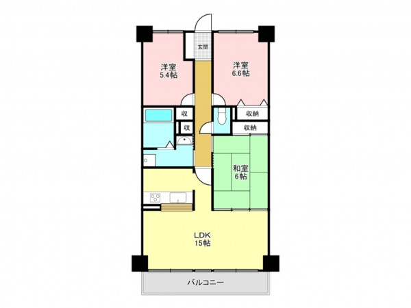 加古川市平岡町新在家、マンションの間取り画像です