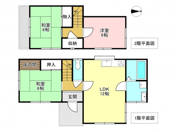 加古川市尾上町口里、中古一戸建ての間取り画像です