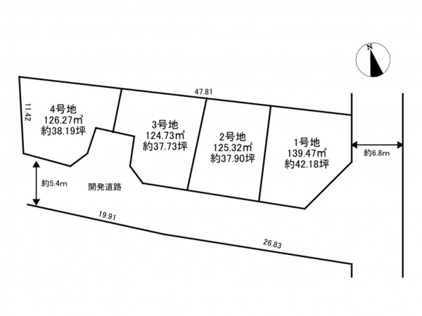 加古川市平岡町土山、土地の間取り画像です