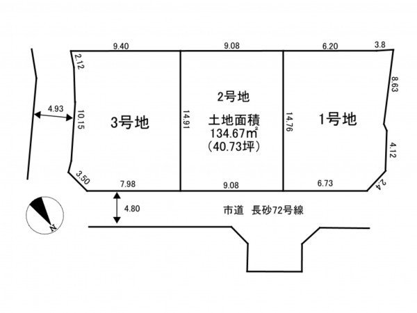 加古川市野口町長砂、土地の間取り画像です