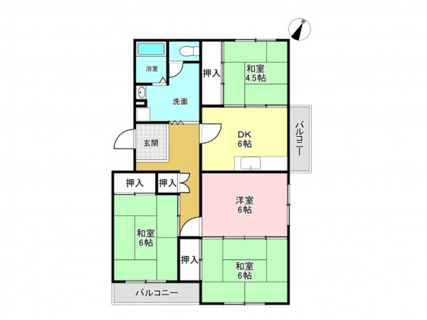 加古川市新神野、マンションの間取り画像です