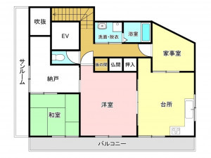 加古川市加古川町平野、中古一戸建ての間取り画像です