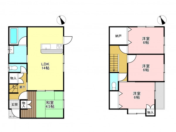 加古川市尾上町今福、中古一戸建ての間取り画像です