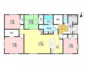 加古川市新神野、新築一戸建ての間取り画像です
