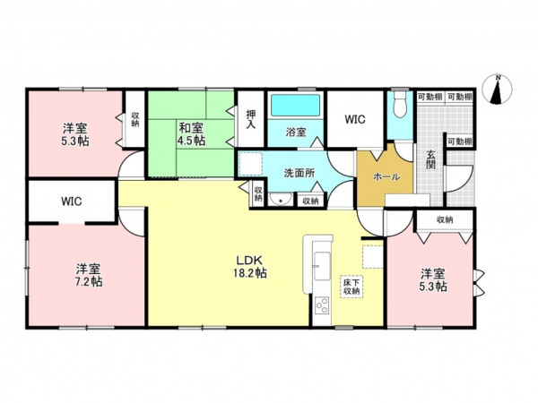 加古川市新神野、新築一戸建ての間取り画像です