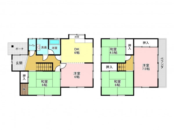加古川市加古川町友沢、中古一戸建ての間取り画像です