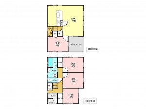 加古川市加古川町溝之口、中古一戸建ての間取り画像です