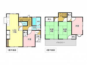 加古川市加古川町大野、中古一戸建ての間取り画像です