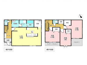 加古川市西神吉町大国、新築一戸建ての間取り画像です