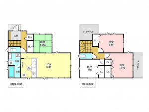 加古川市平岡町一色、新築一戸建ての間取り画像です
