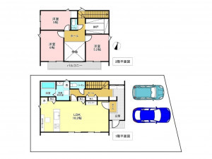 加古川市平岡町高畑、新築一戸建ての間取り画像です