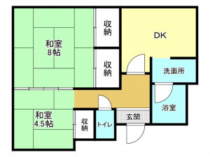 加古川市野口町野口、マンションの間取り画像です