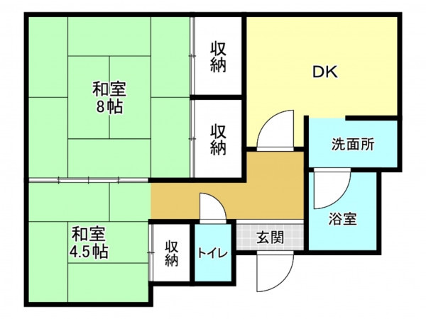 加古川市野口町野口、マンションの間取り画像です