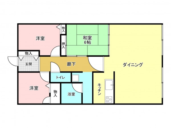 加古川市野口町長砂、マンションの間取り画像です