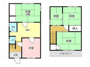 加古川市尾上町池田、中古一戸建ての間取り画像です