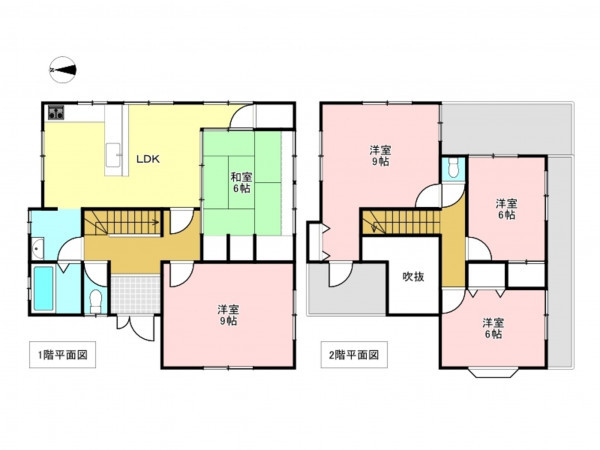 加古川市加古川町中津、中古一戸建ての間取り画像です