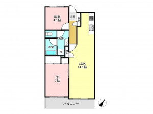 加古川市平岡町新在家、マンションの間取り画像です
