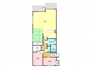 加古川市平岡町新在家、マンションの間取り画像です