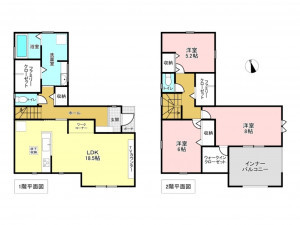 加古川市加古川町友沢、新築一戸建ての間取り画像です