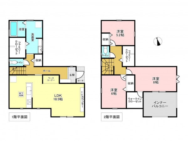 加古川市加古川町友沢、新築一戸建ての間取り画像です