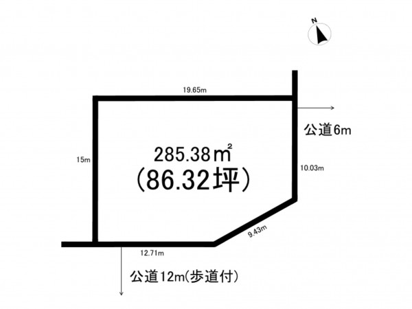 我孫子市南新木、土地の間取り画像です