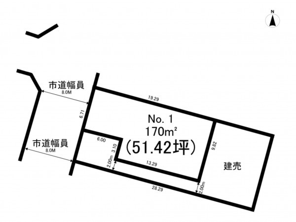 我孫子市湖北台、土地の間取り画像です