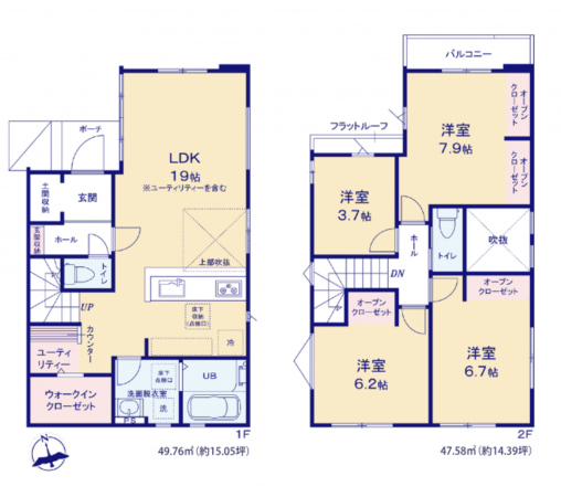 我孫子市青山台、新築一戸建ての間取り画像です