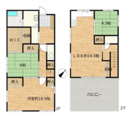 我孫子市中峠、中古一戸建ての間取り画像です