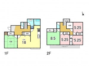 我孫子市布佐平和台、中古一戸建ての間取り画像です