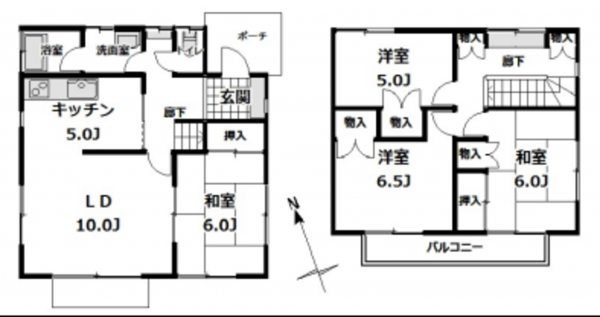 我孫子市新木、中古一戸建ての間取り画像です