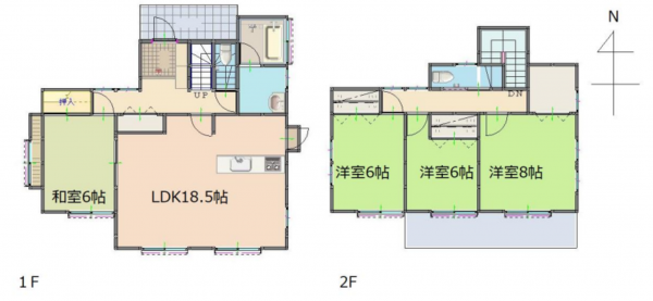 我孫子市南新木、中古一戸建ての間取り画像です