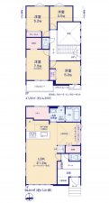 我孫子市高野山、新築一戸建ての間取り画像です