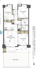 船橋市海神町南、マンションの間取り画像です