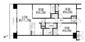 船橋市栄町、マンションの間取り画像です