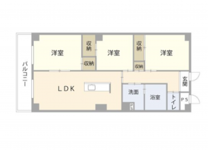 船橋市本町、マンションの間取り画像です