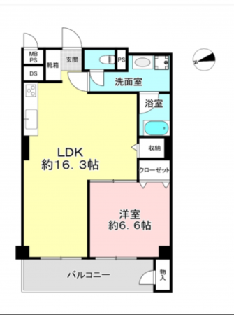 船橋市海神町、収益物件/マンションの間取り画像です