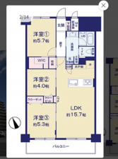 船橋市夏見、マンションの間取り画像です