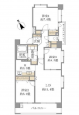 船橋市本町、マンションの間取り画像です