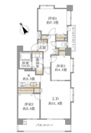 船橋市本町、マンションの間取り画像です
